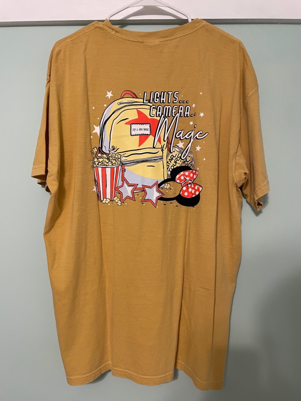 Zip a Dee Tees Hollywood Studios Tshirt Lights Camera Magic Mustard